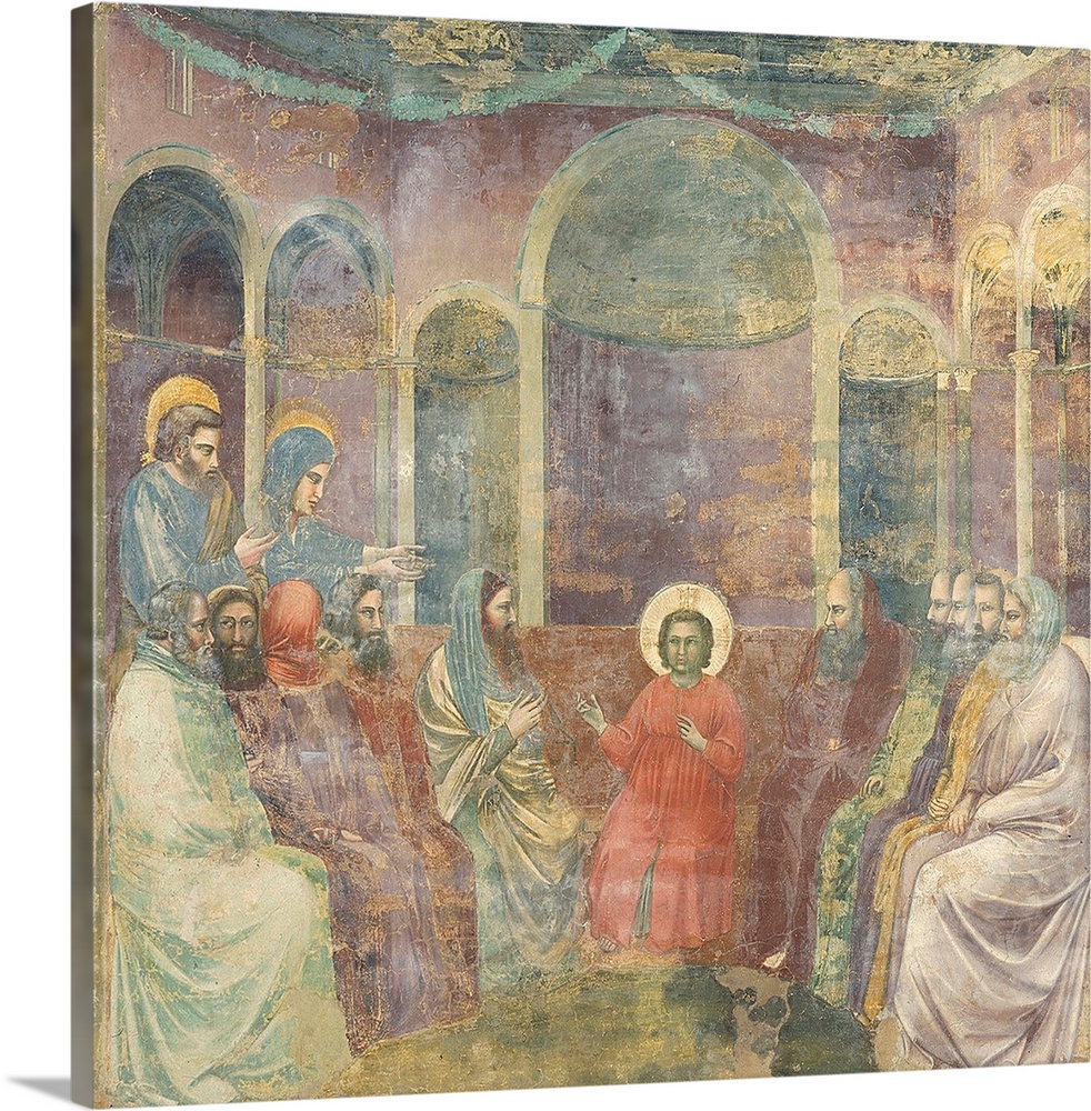 Scenes from the Life of Christ Christ among the Doctors, by Giotto, 1304 - 1306, 14th Century, fresco, - Italy, Veneto, Pa...