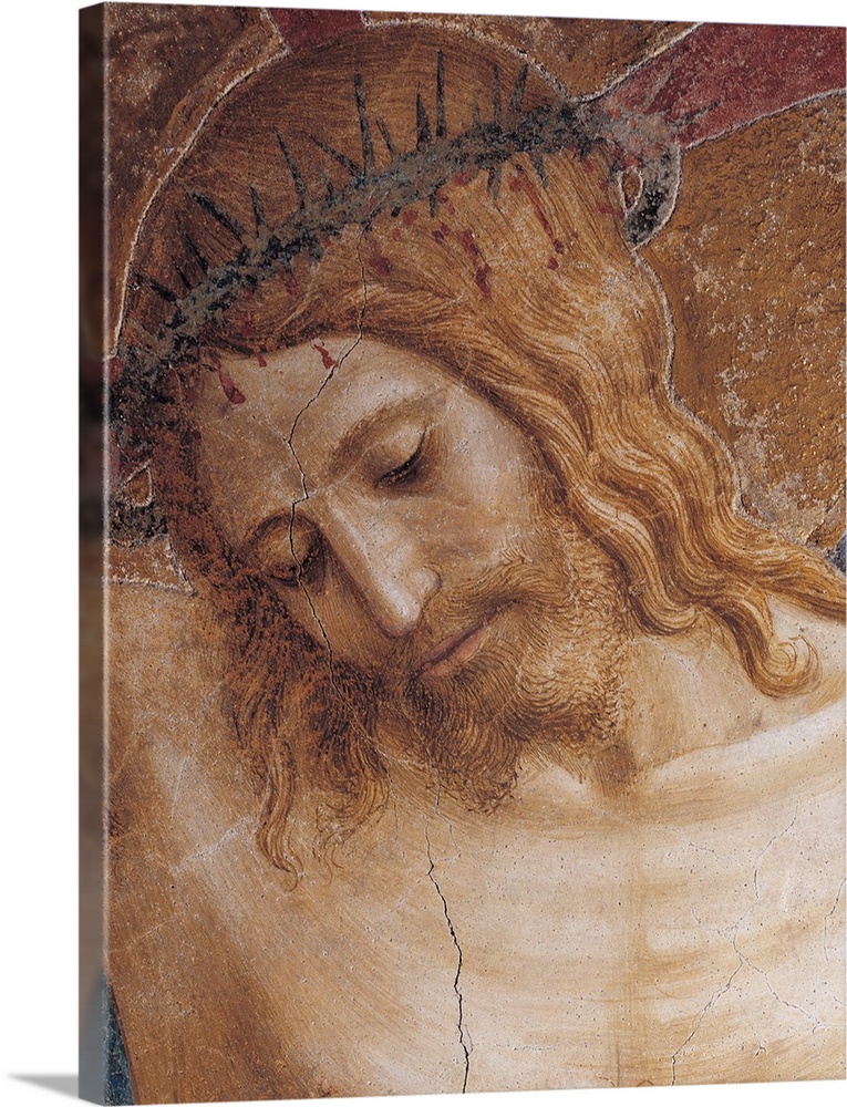 Italy, Tuscany, Florence, San Marco Convent, cloister. Detail. Face Christ crown of thorns passion. (158617) Everett Colle...