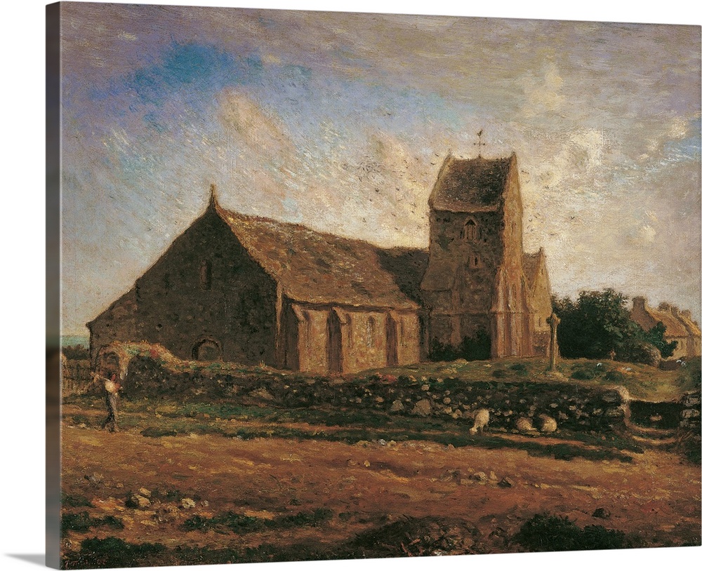 The church of Grville, by Jean-Franois Millet, 1871 - 1874, 19th Century, oil on panel, cm 60 x 73,4 - France, Ile de Fran...