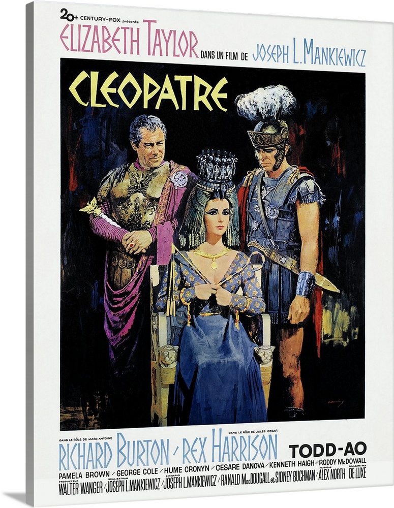 Cleopatra, (aka Cleopatre), French Poster Art, From Left: Rex Harrison, Elizabeth Taylor, Richard Burton, 1963
