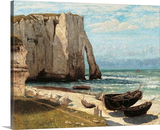 Cliff at Etretat after the Storm, by Gustave Courbet, 1870. Musee d ...