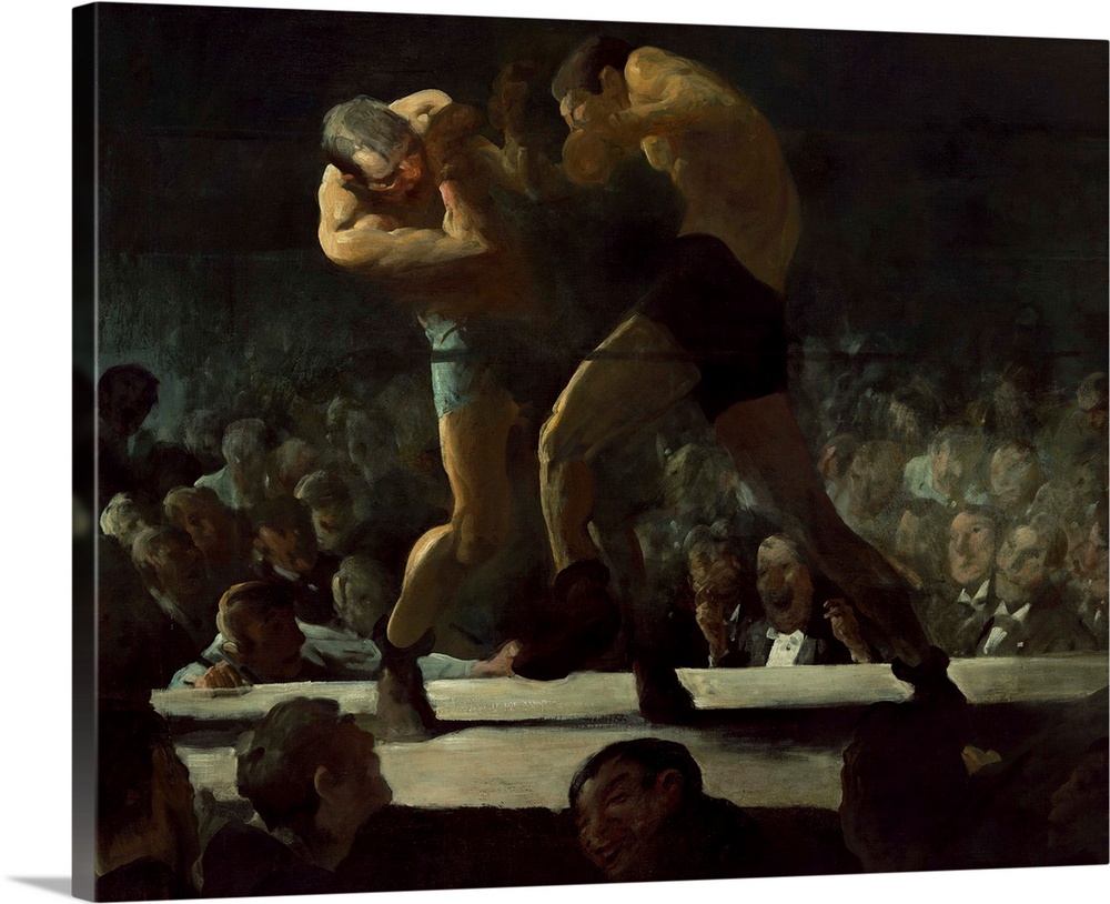 Black and Gold Finish Corinthian Frame overstockArt Stag Night at Sharkeys Framed Oil Reproduction of an Original Painting by George Wesley Bellows