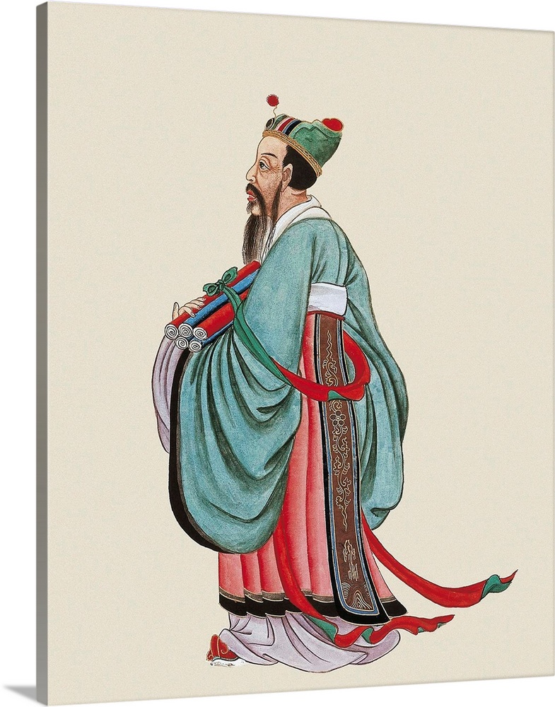 Confucius (551-479 BC). Portrait executed during the Qing Dynasty. Chinese art