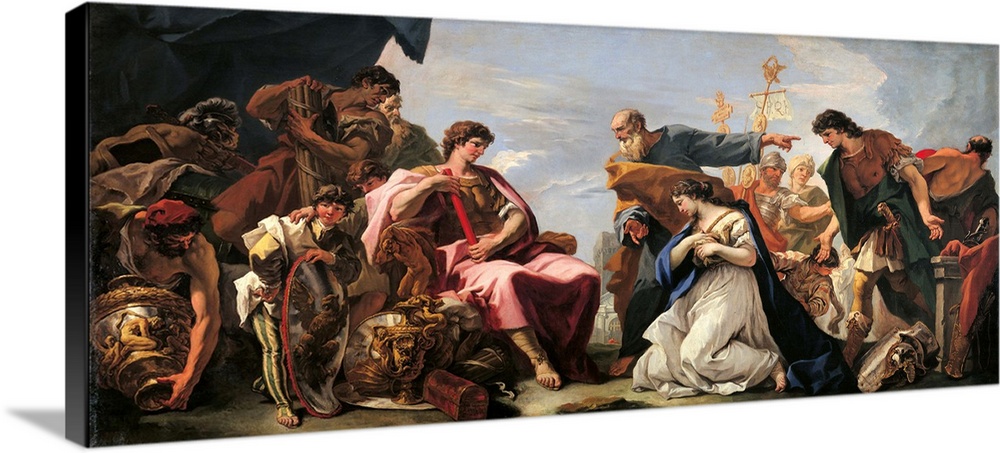 The Continence of Scipio, by Sebastiano Ricci, 1700 - 1704 about, 18th Century, oil on canvas, cm 244,5 x 530 - Italy, Emi...