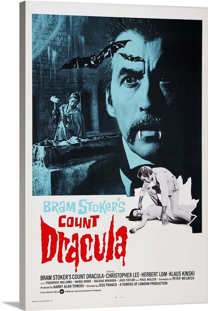Count Dracula, US Poster Art, Christopher Lee, 1970.