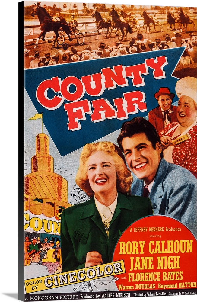 County Fair, US Poster Art, From Bottom Left: Jane Nigh, Rory Calhoun, Florence Bates, Raymond Hatton, 1950.