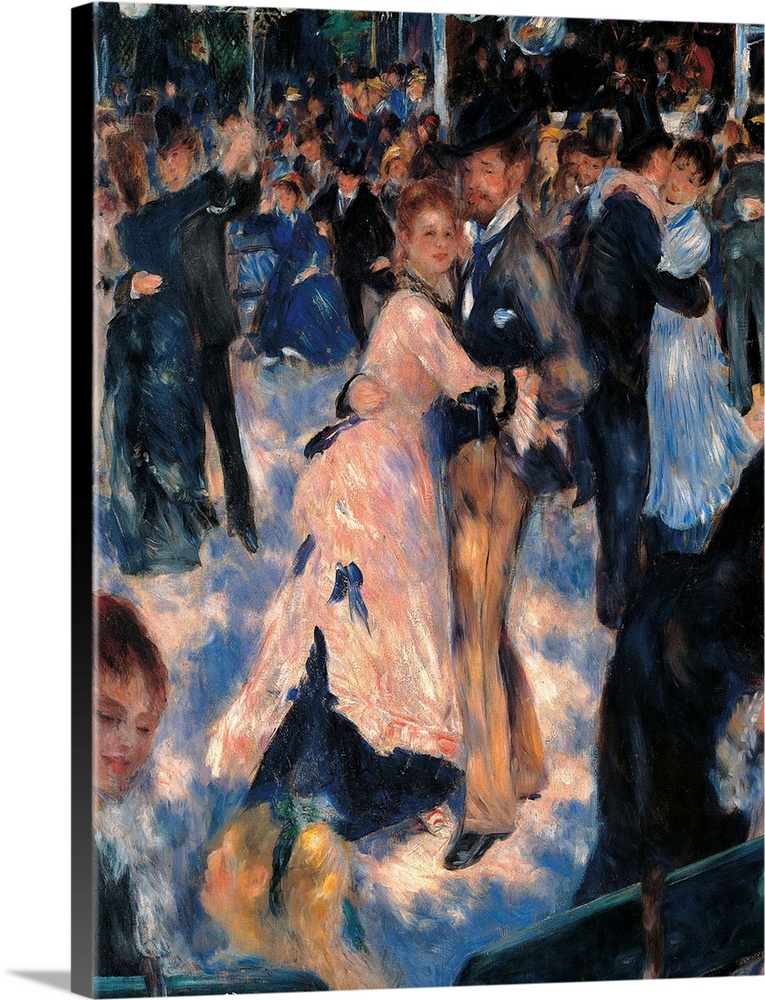 Quadro Renoir Dance at Le Moulin de la Galette Stampa su Tela Vernice Pennellate 