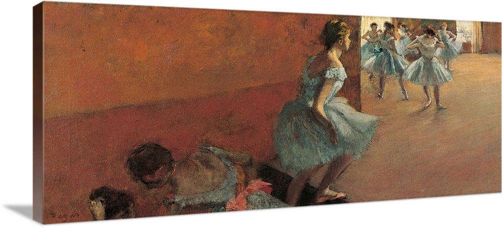 Dancers Going up the Stairs, by Edgar Degas, 1886 - 1888 about, 19th Century, oil on canvas, cm 39 x 89 - France, Ile de F...
