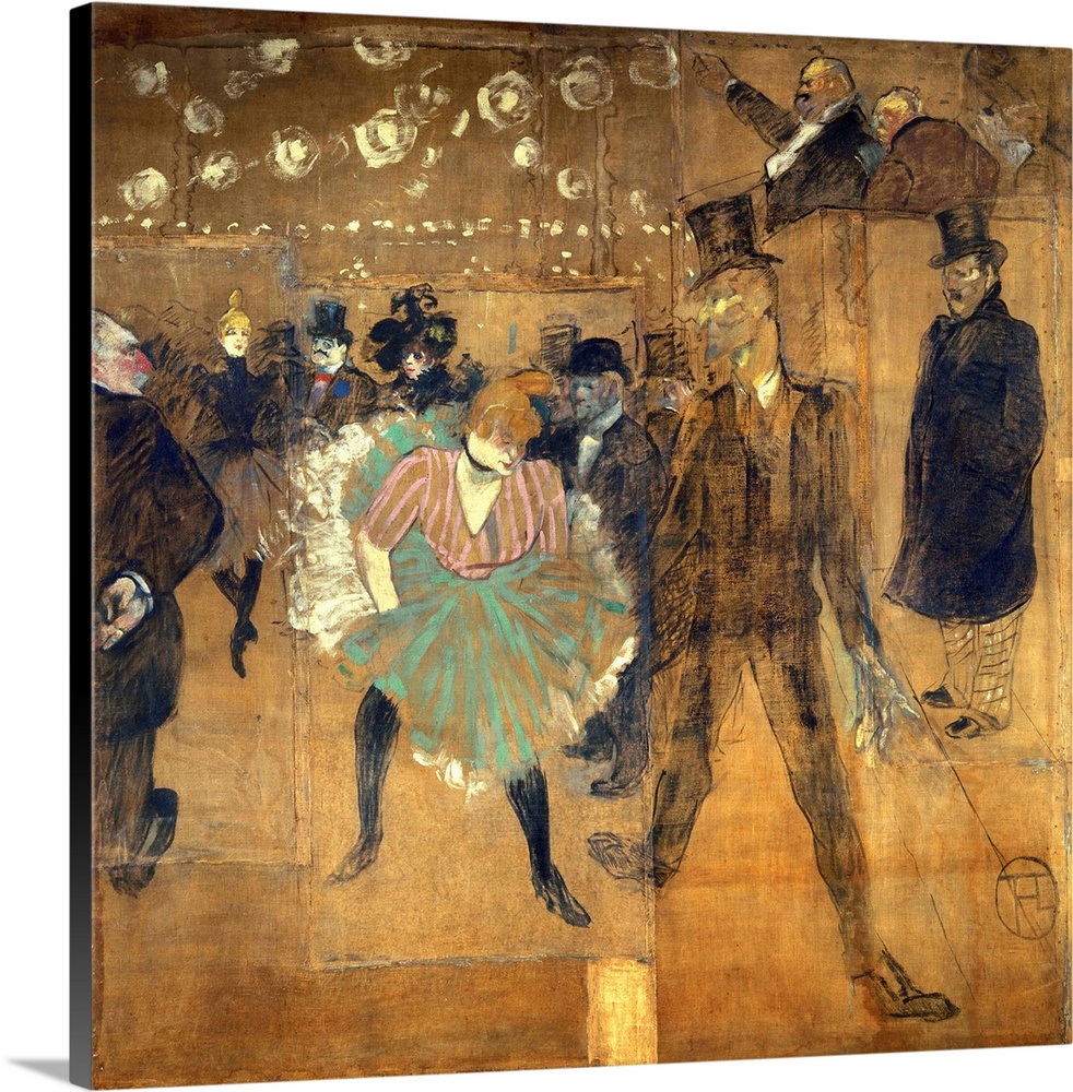 1574, Henri De Toulouse Lautrec (1864-1901), French School. Dancing at the Moulin Rouge: La Goulue and Valentin (Left sect...