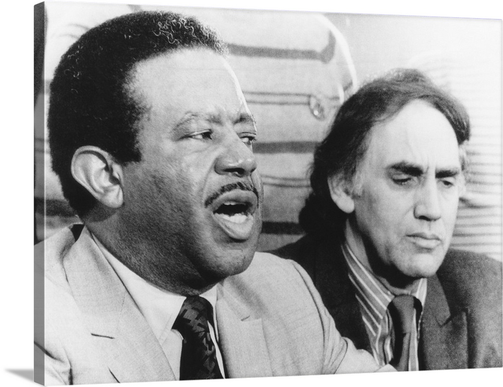 Defense Attorney William Kunstler and Rev. Ralph Abernathy at end of the 'Chicago Seven' trial. Kunstler charged U.S. Dist...