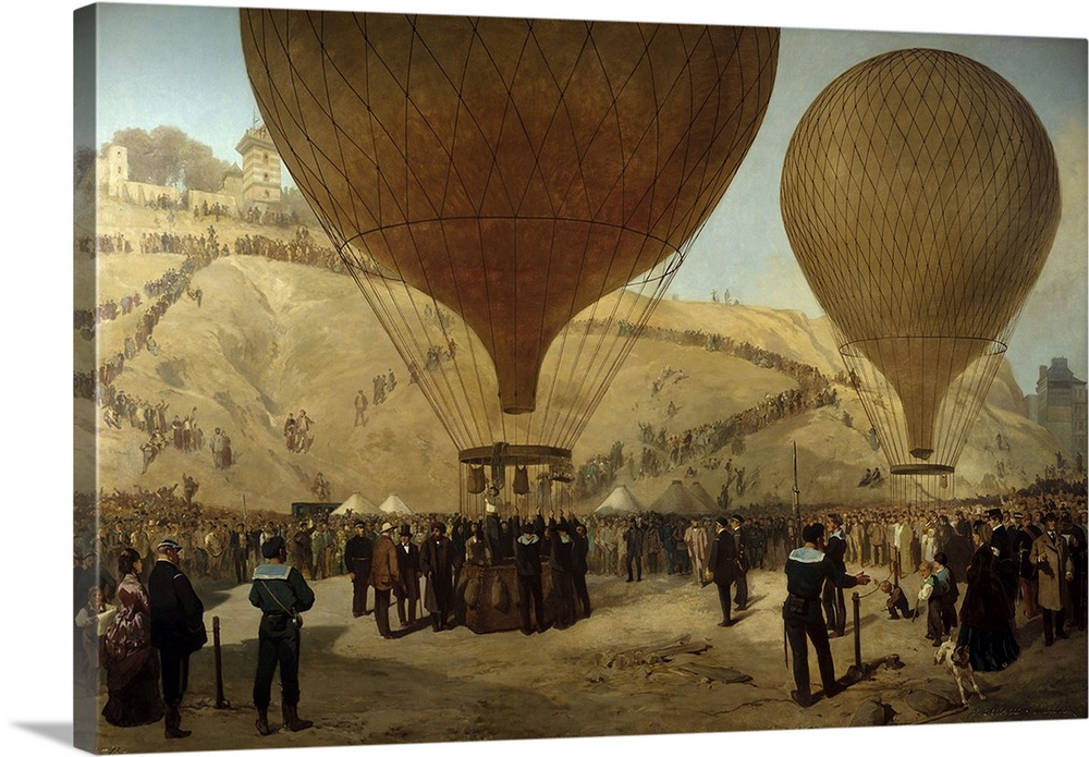 Jules Didier (1831-1892) and Jacques Guiaud (1811-1876), French School. The Departure of Leon Michel Gambetta (1838-82) in...