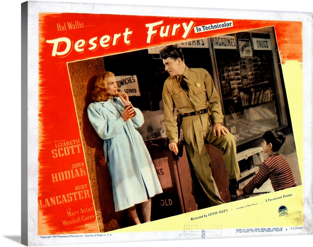 Desert Fury, Lizabeth Scott, Burt Lancaster, 1947.