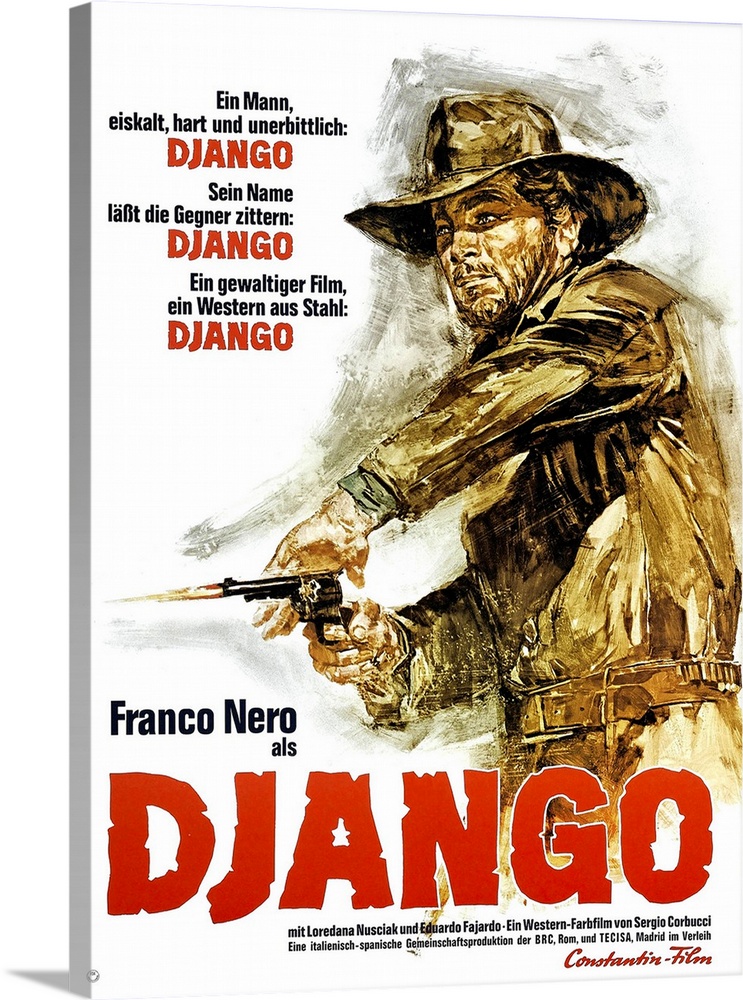 Django, German Poster Art, Franco Nero, 1966.