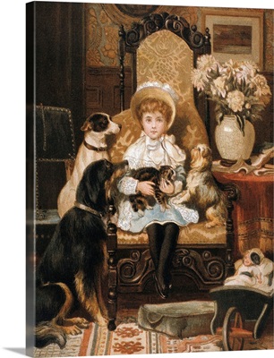 Doddy And Her Pets, 1880s. By Valentine Thomas Garland