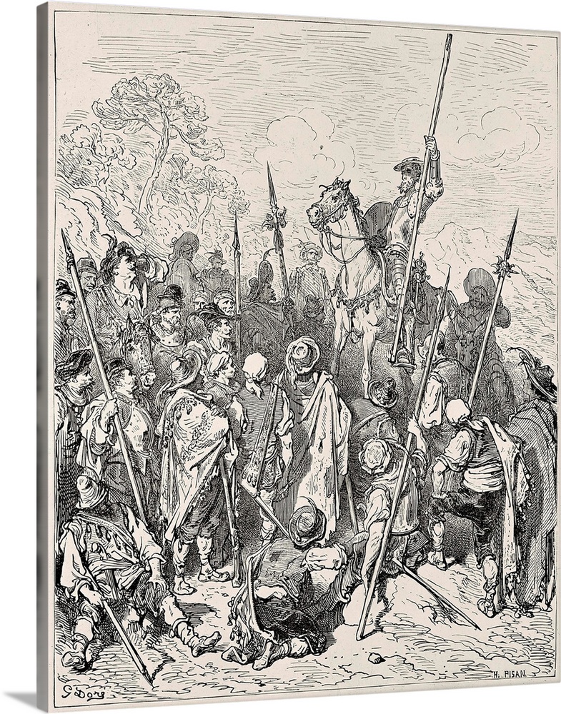CERVANTES SAAVEDRA, Miguel de (1547-1616); Dore, Paul Gustave (1832-1883). Don Quixote. 1863. Illustration of chapter 27, ...