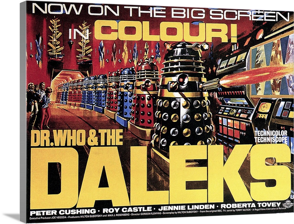 LIFESIZE GOLD DALEK  DR WHO SC-FI TV  QUALITY CANVAS POLYESTER POSTER 68X24 INCH 