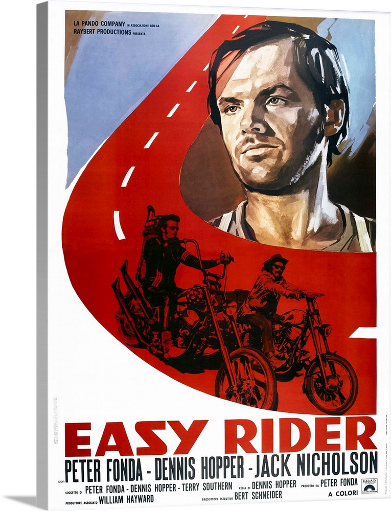 Easy Rider, Italian Poster Art, From Top: Jack Nicholson, Peter Fonda, Dennis Hopper, 1969.