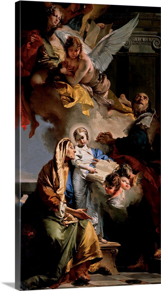 Tiepolo Giambattista, The Education of the Virgin Mary, 1732, 18th Century, oil on canvas, Italy, Veneto, Venice, Santa Ma...