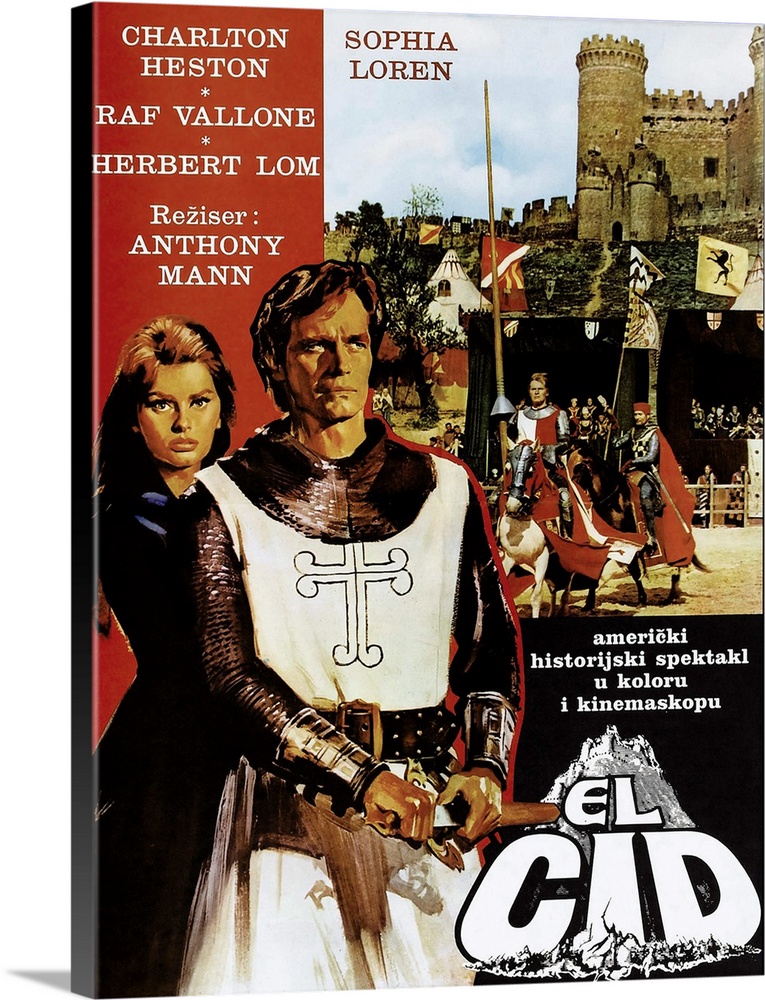 El Cid, Yugoslavian Poster, From Left: Sophia Loren, Charlton Heston, 1961.