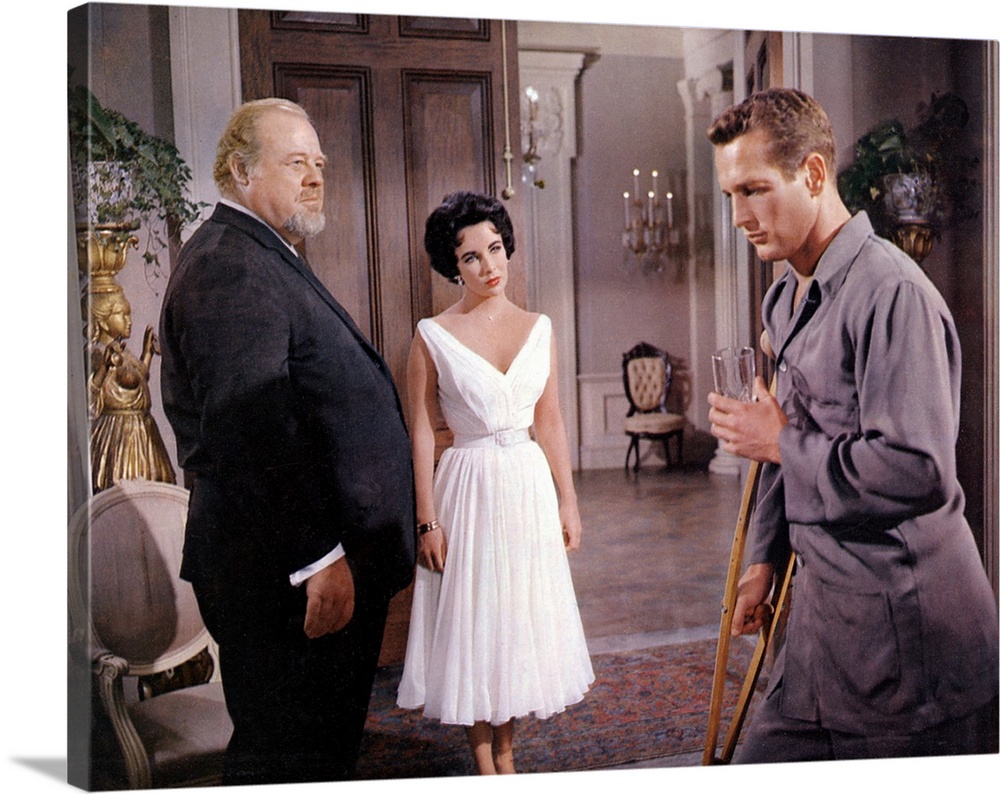 Elizabeth Taylor, Burl Ives, and Paul Newman in Cat On A Hot Tin Roof - Movie Still