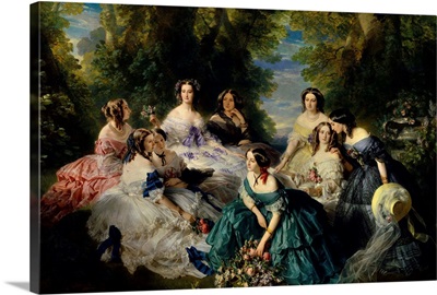 Empress Eugenie Surrounded by Ladies-in-Waiting, 1855