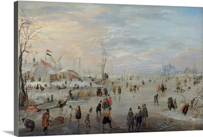 Enjoying the Ice, by Hendrick Avercamp, c. 1615-20