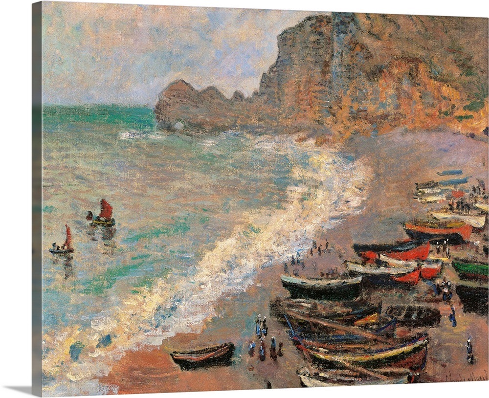Etretat. The Beach, by Claude Monet, 1883. Musee d'Orsay, Paris, France