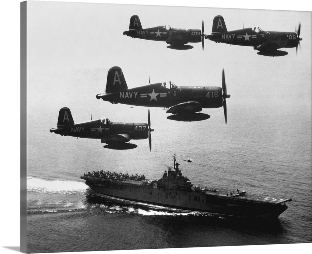 F4U'S (Corsairs) Returning From Combat Mission Over North Korea To USS Boxer