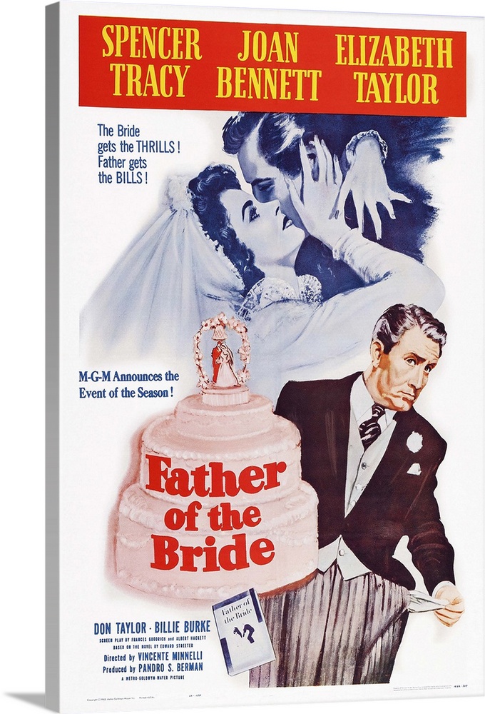 Retro poster artwork for the film Father of the Bride.