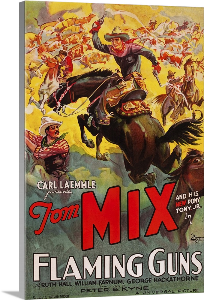 FLAMING GUNS, US poster art, Tom Mix, 1932.