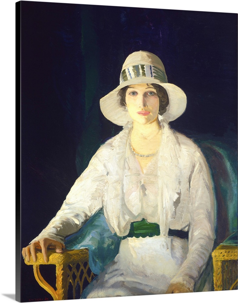 Florence Davey, by George Bellows, 1914, American painting, oil on canvas. Bellows painted this portrait in a more convent...