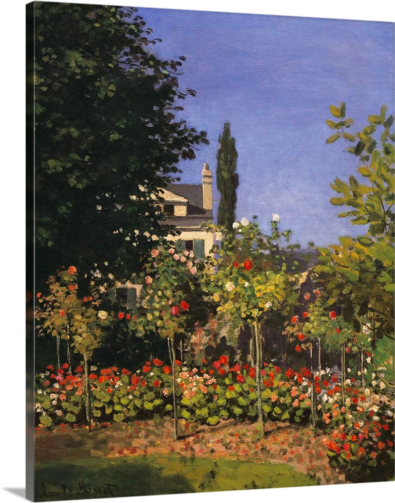 MONET, Claude (1840-1926). Flowering Garden. 1866. At Sainte-Adresse, Lecadre's property. Impressionism. Oil on canvas. FR...