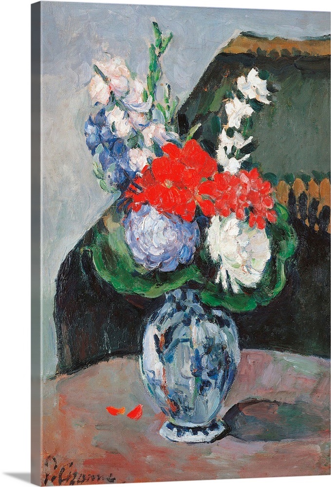 Flowers in a Small Delft Vase, by Paul Cezanne, ca. 1873. Musee d'Orsay