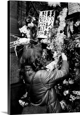 Flowers In Tribute To John Lennon In Front Of His Home, The Dakota Building, New York
