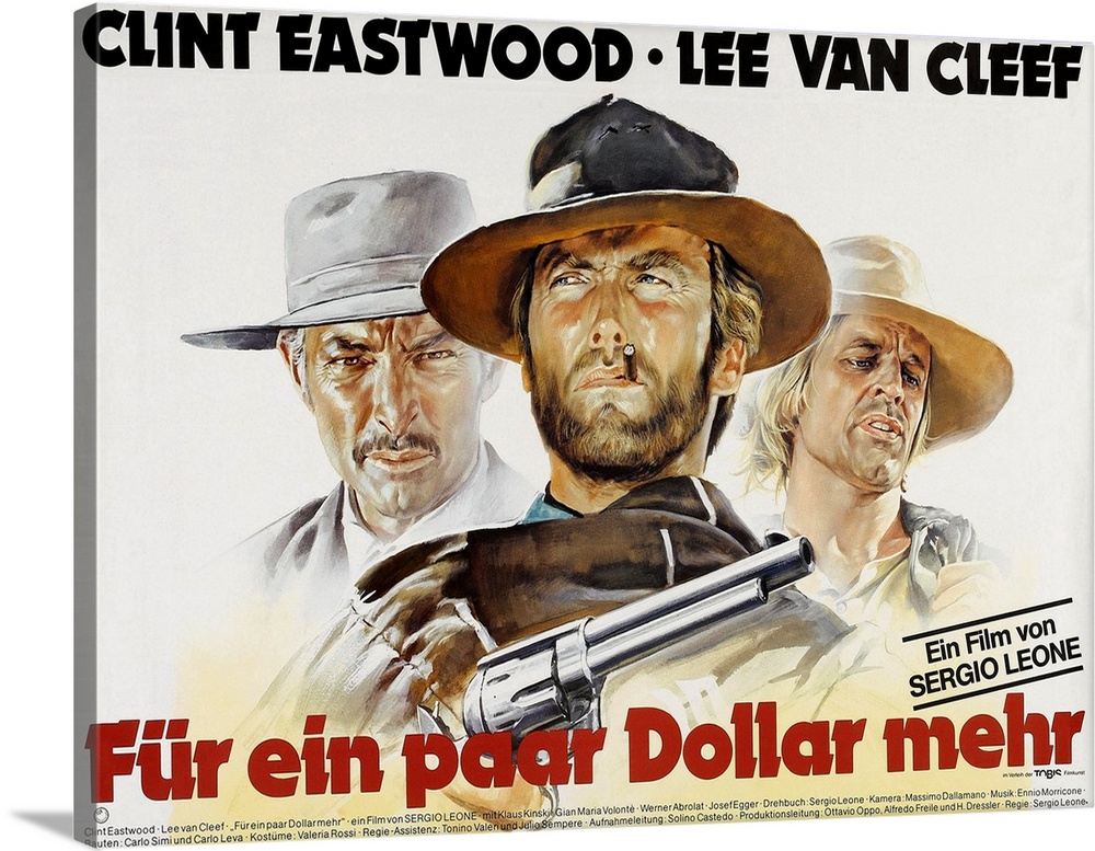 For A Few Dollars More, (aka Fur Ein Paar Dollar Mehr), From Left: Lee Van Cleef, Clint Eastwood, Klaus Kinski, 1964.