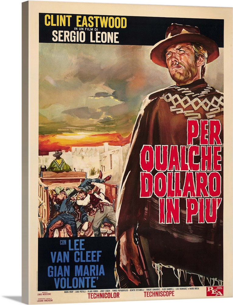 For A Few Dollars More (aka Per Qualche Dollaro In Piu'), Right: Clint Eastwood On 1967 Italian Poster Art, 1965.