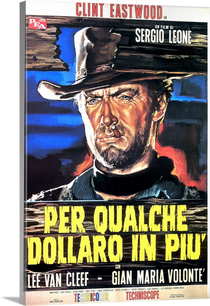 For A Few Dollars More, (aka Per Qualche Dollaro In Piu), Clint Eastwood On Italian Poster Art, 1965.