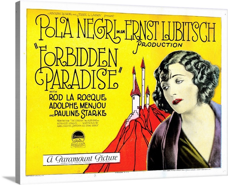 Forbidden Paradise, Lobbycard, Pola Negri, 1924 Wall Art, Canvas Prints, Framed  Prints, Wall Peels