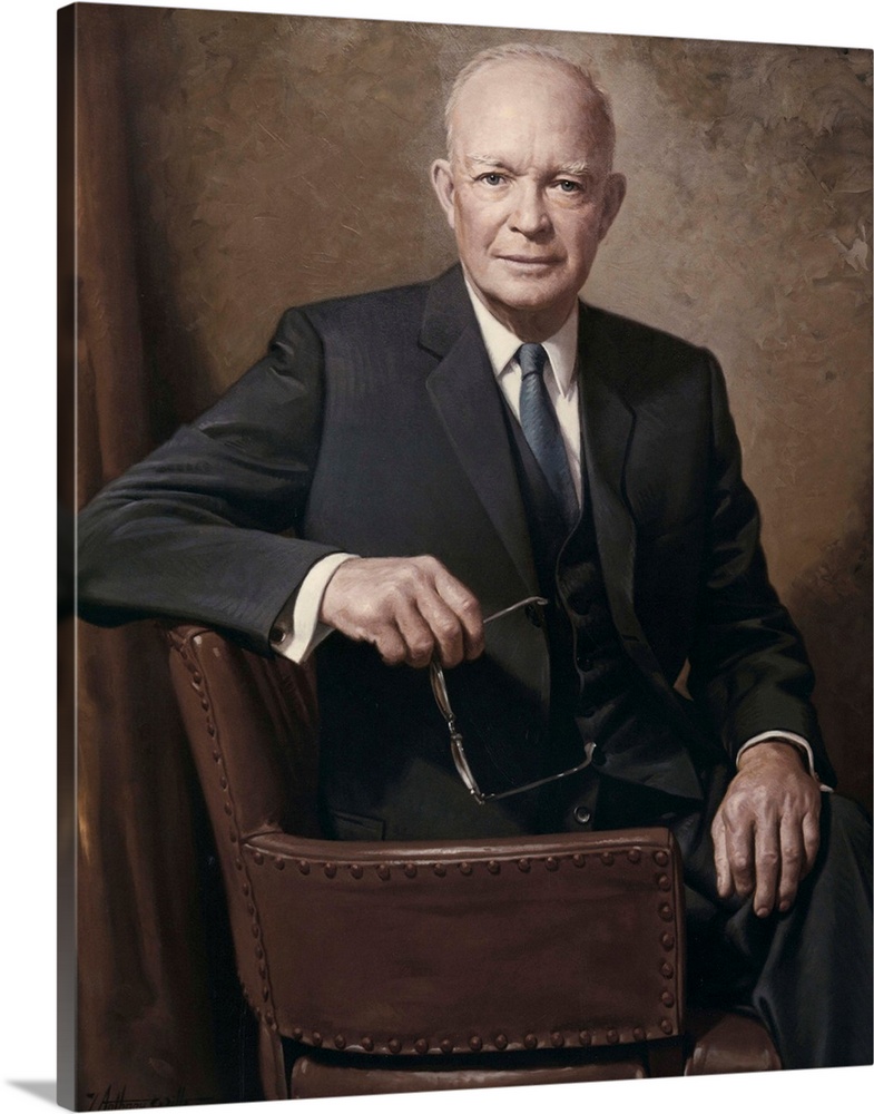 Former President Dwight Eisenhower. Painted portrait by James Anthony Wills for the Eisenhower Library, 1967.