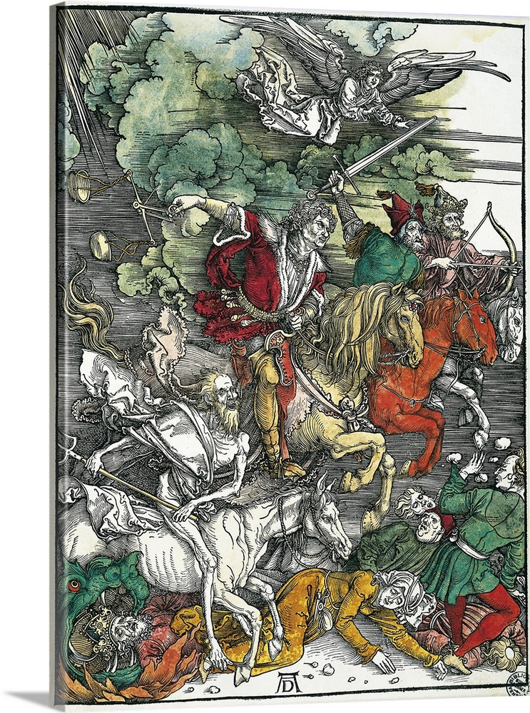 DURER, Albrecht (1471-1528). Apocalypse of St. John. 1496-1498. Foiur Horsemen of the Apocalypse: Pestilence, War, Famine ...