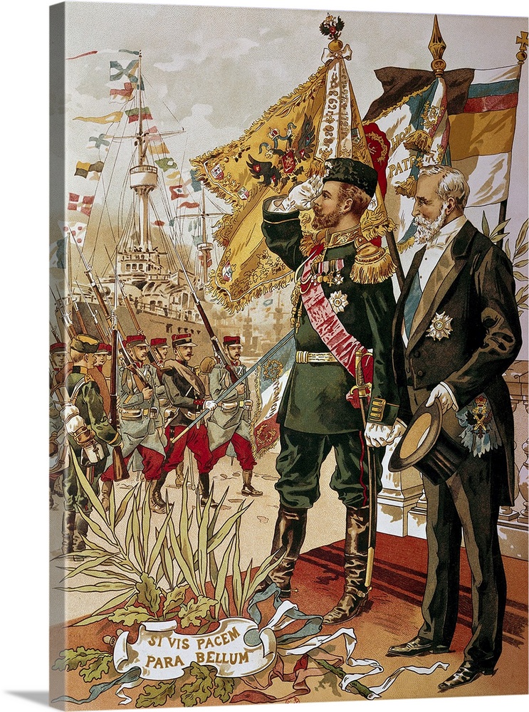 3480 , Poster. Nicholas II and President Loubet celebrate the Franco-Russian Alliance. 1901. Paris, Bibliotheque Nationale.