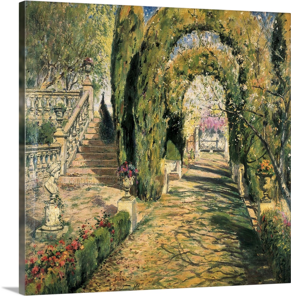 VILA CINCA, Joan (1856-1938). Garden of the Castle of Can Feu. Impressionism. Oil on canvas. SPAIN. Sabadell. Sabadell Mus...