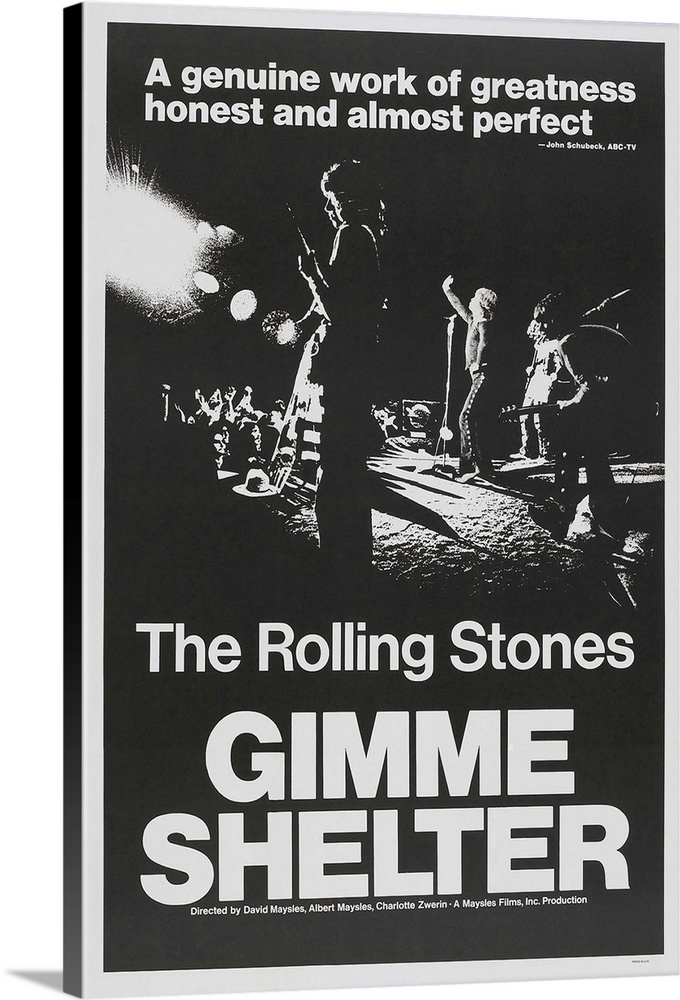 Gimme Shelter, US Poster Art, The Rolling Stones, (AKA Bill Wyman, Mick Jagger, Keith Richards), 1970.