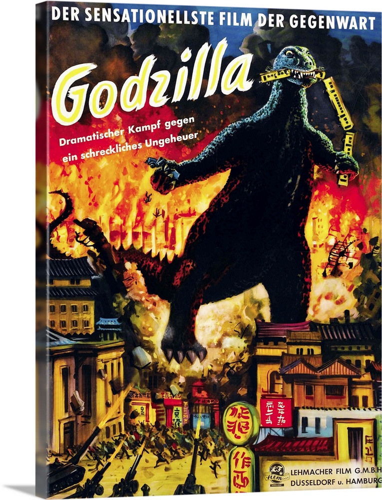 Godzilla, (AKA Gojira), Godzilla On German Poster Art, 1954.