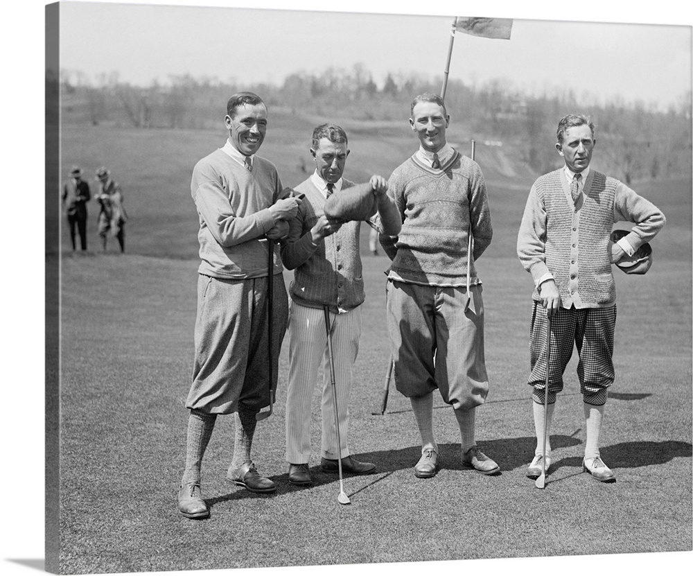 Golfers J.W. Ockenden, Fred McLeod, Arthur S. Havers, Jock Hutchison, April 22, 1924. McLeod and Hutchison were profession...