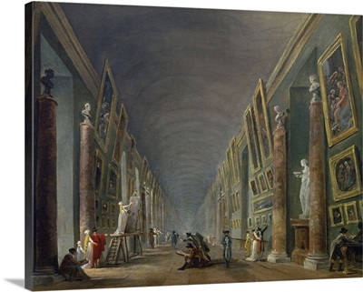 Great Gallery of the Louvre between 1801 and 1805, By Hubert Robert, Louvre Museum