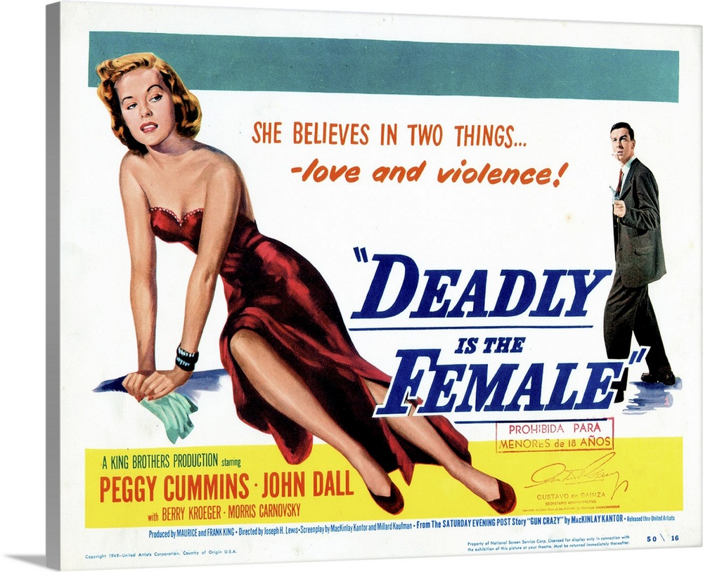 Gun Crazy, (aka Deadly Is The Female), Title Card, From Left: Peggy Cummins, John Dall, 1949.