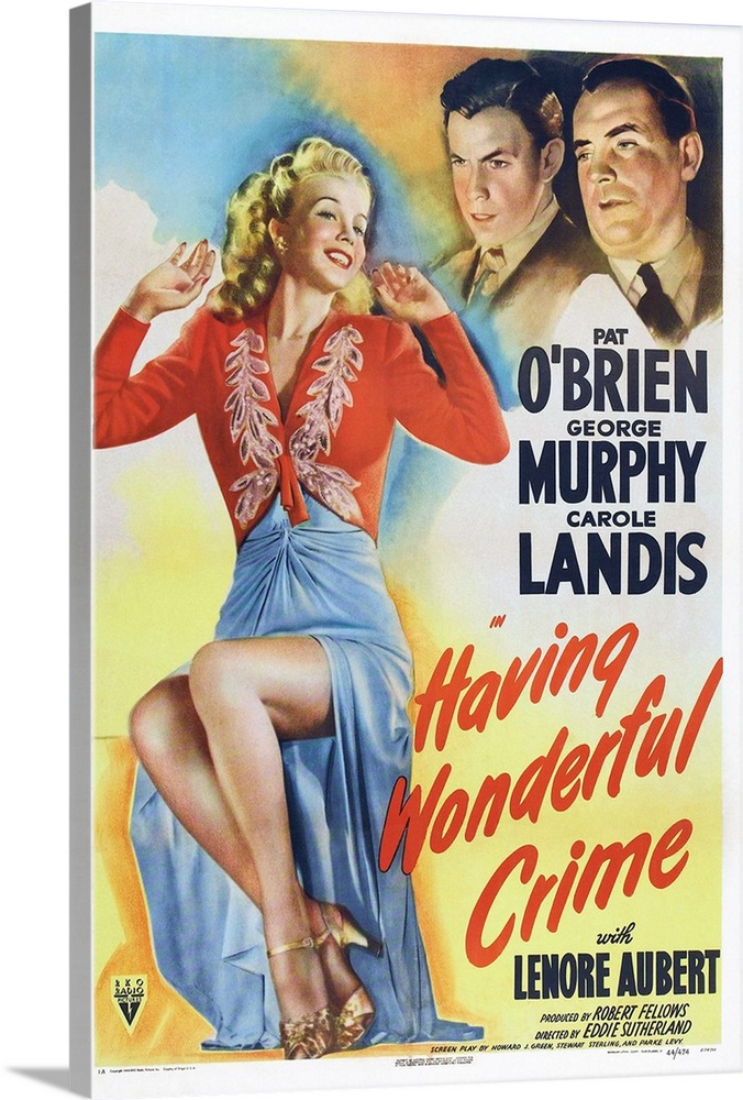 HAVING WONDERFUL CRIME, US poster, from left: Carole Landis, George Murphy, Pat O'Brien, 1945