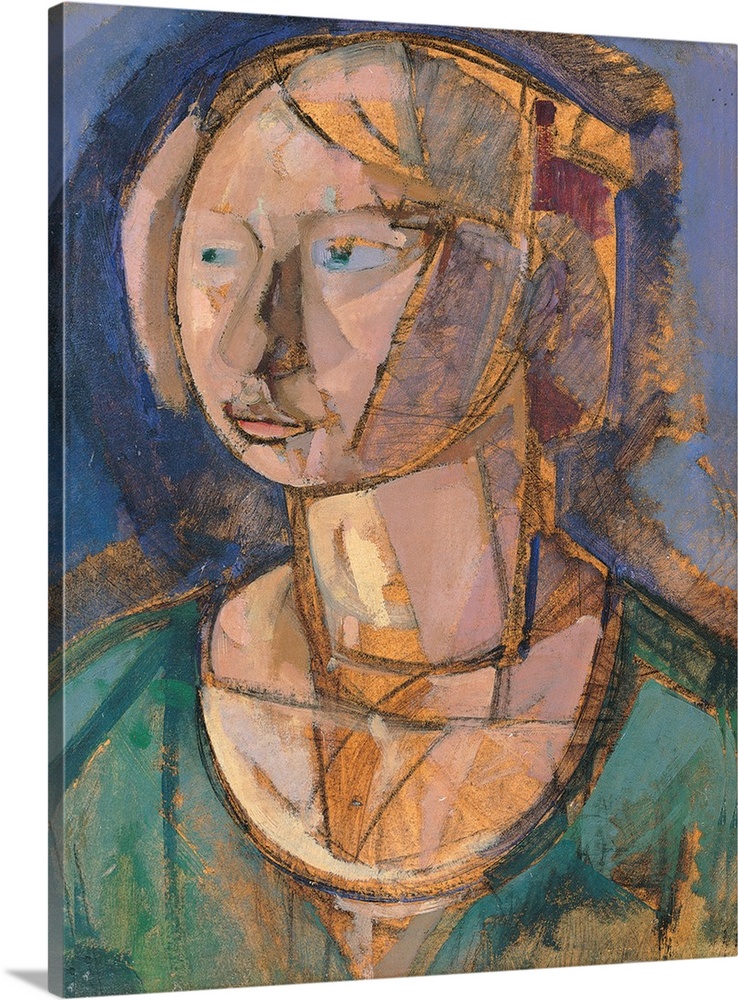 Head of a Girl, by Gino Rossi, 1920, 20th Century, cm 49 x 35 - Italy, Veneto, Venice, private collection. All. Face woman...