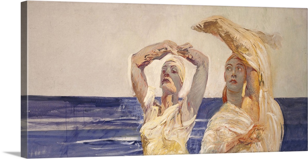 Helen of Troy and Cassandra (Elena e Cassandra), by Giulio Aristide Sartorio, 1928, 20th Century, oil on canvas.